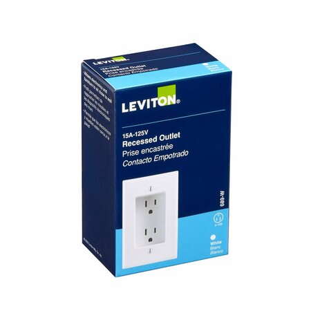 Leviton RECEPT RECESSD 15A WHT 00689-00W